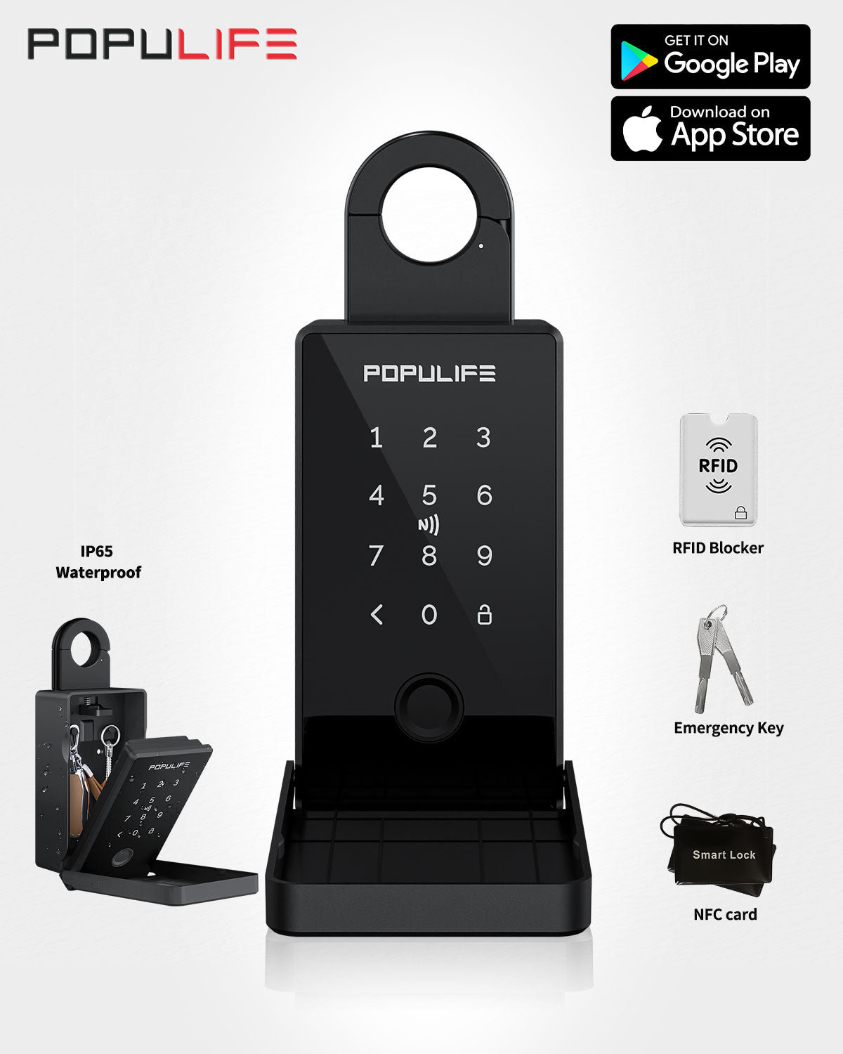 Populife Fingerprint Smart Keybox Premium Weatherproof